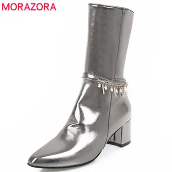 MORAZORA 2020 new arrival pointed toe autumn winter mid calf boots fashion square high heels shoes solid colors prom shoes
MORAZORA 2020 new arrival pointed toe autumn winter mid calf boots fashion square high heels shoes solid colors prom shoes