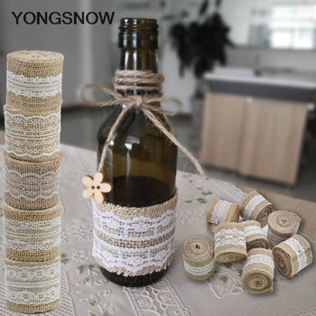 2m/roll Jute Burlap Ribbon Hessian Ribbon With Lace Vintage Rustic DIY Craft Wedding Decoration Lace Jute Roll Party Supplies
2m/roll Jute Burlap Ribbon Hessian Ribbon With Lace Vintage Rustic DIY Craft Wedding Decoration Lace Jute Roll Party Supplies
