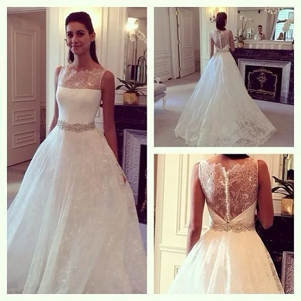 vestidos de novia baratos 2015 Romantic see through lace a line wedding dresses Custom Made Wedding Bridal Gown
vestidos de novia baratos 2015 Romantic see through lace a line wedding dresses Custom Made Wedding Bridal Gown