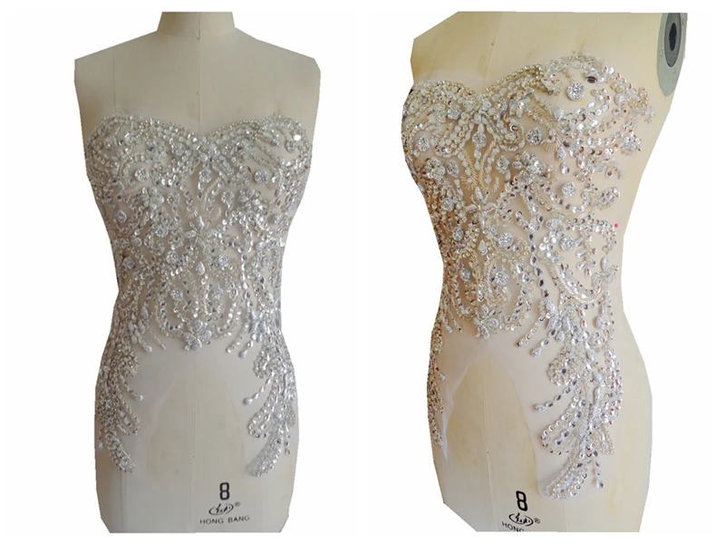 Pure hand made silver sew on Rhinestones applique on mesh crystals patches 47*39cm dress accessory
Pure hand made silver sew on Rhinestones applique on mesh crystals patches 47*39cm dress accessory
