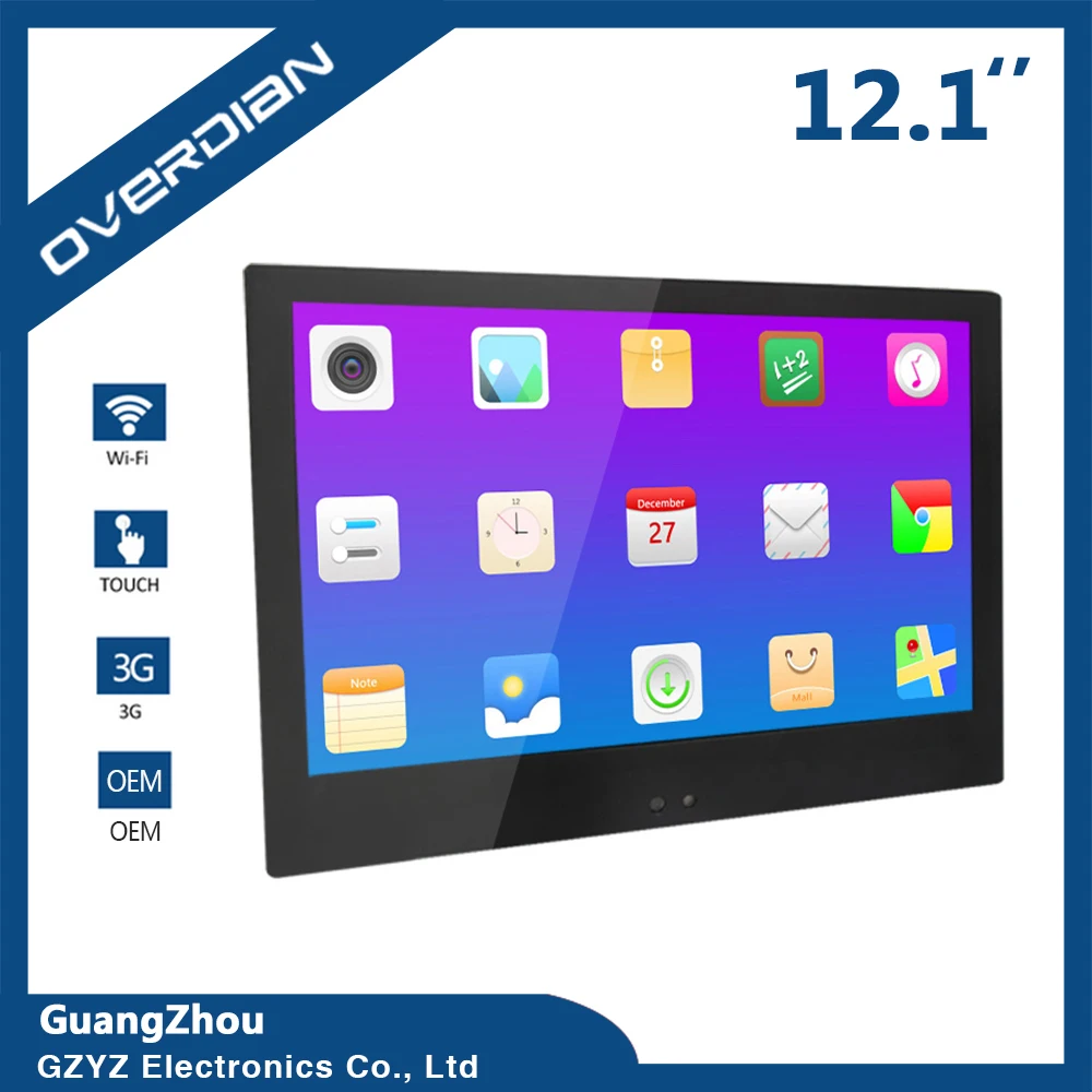12Inch IntelligentComputerWidescreen Android System SingleTouch Screen 1280*800 Industrial Computer Household Embedded Computer