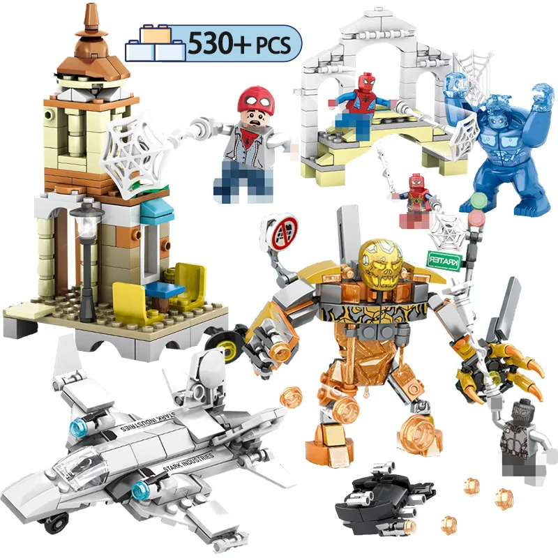 530pcs Super Heroes Endgame SpiderMan Building Blocks legoing Marvel Avenger universe Movie Molten Man Hulk Figures kids Toys
530pcs Super Heroes Endgame SpiderMan Building Blocks legoing Marvel Avenger universe Movie Molten Man Hulk Figures kids Toys