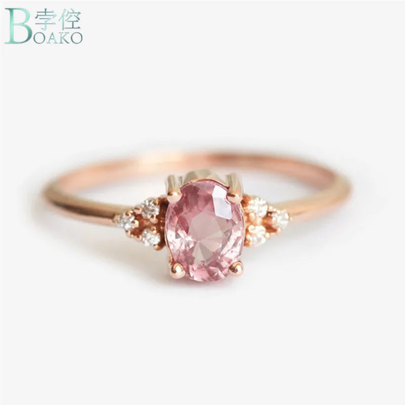 BOAKO Nice Fashion Jewelry Pink CZ Rose Gold Color Ring Sweet Women Engagement Size 6 7 8 9 10 Cubic Zirconia bijoux femme
BOAKO Nice Fashion Jewelry Pink CZ Rose Gold Color Ring Sweet Women Engagement Size 6 7 8 9 10 Cubic Zirconia bijoux femme
