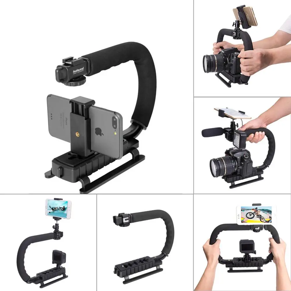 Steadycam U-Grip C-shaped Smartphone Camera Stabilizer Mount Handgrip Stabilizer With Phone Clamp adapter Gimbal DSLR Stabilizer 
Steadycam U-Grip C-shaped Smartphone Camera Stabilizer Mount Handgrip Stabilizer With Phone Clamp adapter Gimbal DSLR Stabilizer