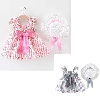 Baby Girl Dress Summer Sleeveless Watermelon Princess Dress Girls Party Dresses Ruffles+Bowknot Hat Set vestidos infantil
Baby Girl Dress Summer Sleeveless Watermelon Princess Dress Girls Party Dresses Ruffles+Bowknot Hat Set vestidos infantil