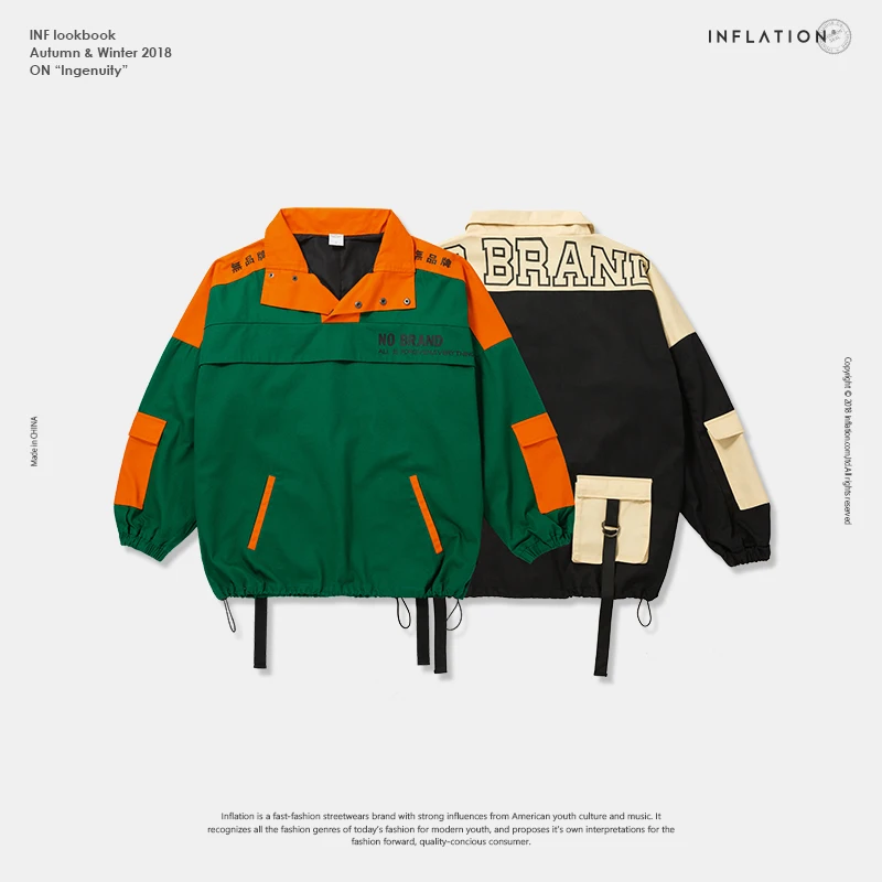 INFLATION Pullover Jacket Zipper Tracksuit Fashion Coats HipHop Male Streetwear Autumn Couple Jackets Patchwork Color Coat 8743W
INFLATION Pullover Jacket Zipper Tracksuit Fashion Coats HipHop Male Streetwear Autumn Couple Jackets Patchwork Color Coat 8743W