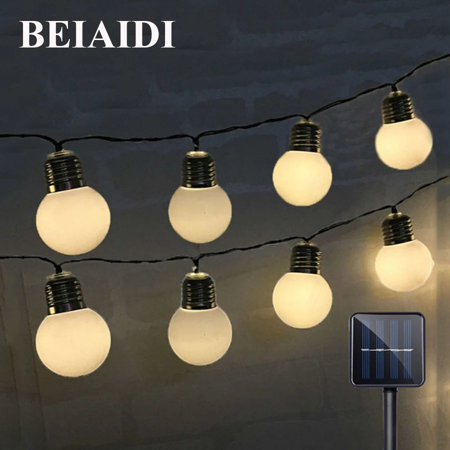 BEIAIDI 10/20/30 LEDS Solar Garden Ball string Fairy light G50 Festoon Globe Bulbs Outdoor Backyard Patio Xmas Wedding Garland
BEIAIDI 10/20/30 LEDS Solar Garden Ball string Fairy light G50 Festoon Globe Bulbs Outdoor Backyard Patio Xmas Wedding Garland