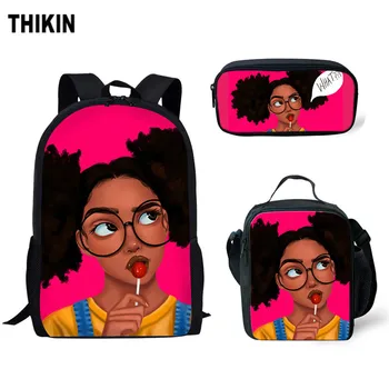 THIKIN Kids Book Bag for School Black Art African Girls Print School Bags Children 3pcs/Set Schoolbag Custom Escolar Backpack
THIKIN Kids Book Bag for School Black Art African Girls Print School Bags Children 3pcs/Set Schoolbag Custom Escolar Backpack