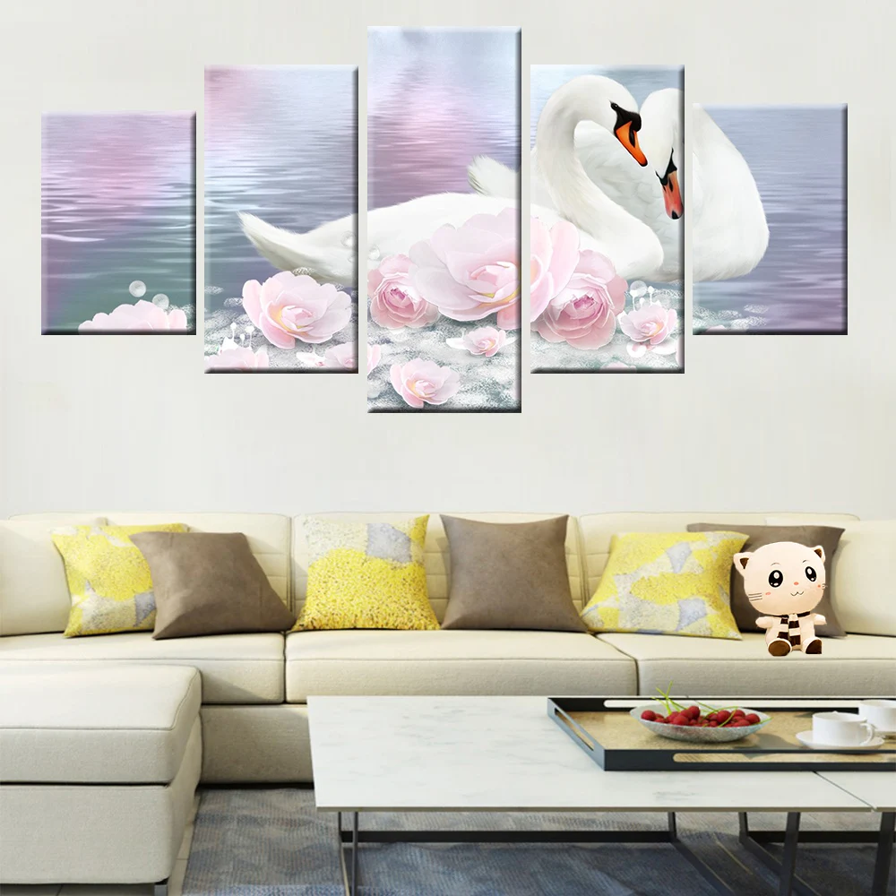 Modular 5 piece white swan canvas wall art poster modern decorative bedroom living room home art decoration
Modular 5 piece white swan canvas wall art poster modern decorative bedroom living room home art decoration
