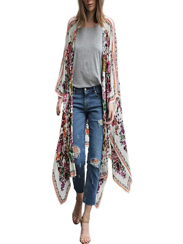 Vintage Kimono Cardigan Women Long Sleeve Floral Print Chiffon Loose Shawl Tops Cover up Blouse Outwear Blusas feminina 18AUG21
Vintage Kimono Cardigan Women Long Sleeve Floral Print Chiffon Loose Shawl Tops Cover up Blouse Outwear Blusas feminina 18AUG21
