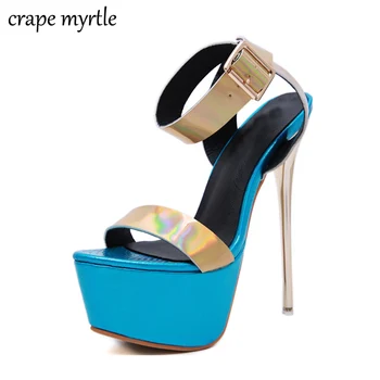 ankle strap heels summer high heels Platform Sandals Women High Heels sexy women pumps Open Toe blue shoes strap sandals YMA827 
ankle strap heels summer high heels Platform Sandals Women High Heels sexy women pumps Open Toe blue shoes strap sandals YMA827
