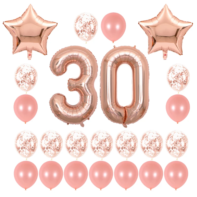 24pcs/set 16 21 30 40 50 60th Happy Birthday Rose Gold Star Confetti 40inch Number Foil Balloon Birthday Party Decor Supplies
24pcs/set 16 21 30 40 50 60th Happy Birthday Rose Gold Star Confetti 40inch Number Foil Balloon Birthday Party Decor Supplies