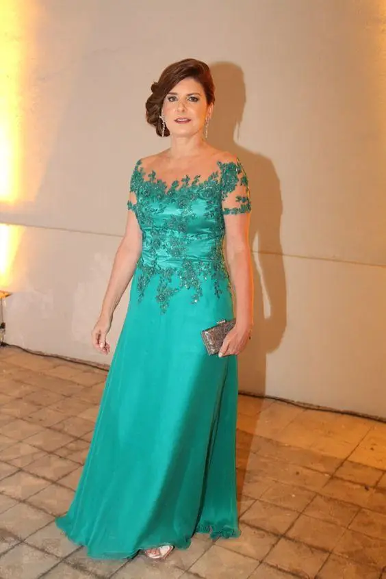 Elegant Cap Sleeve Long Mother of the Bride Dress with Appliques vestidos de noivas
Elegant Cap Sleeve Long Mother of the Bride Dress with Appliques vestidos de noivas