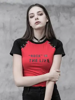 Punk Rave Women's T-shirt Slim Fit Elastic Printed Daily Style Short Sleeve T-shirt
Punk Rave Women's T-shirt Slim Fit Elastic Printed Daily Style Short Sleeve T-shirt