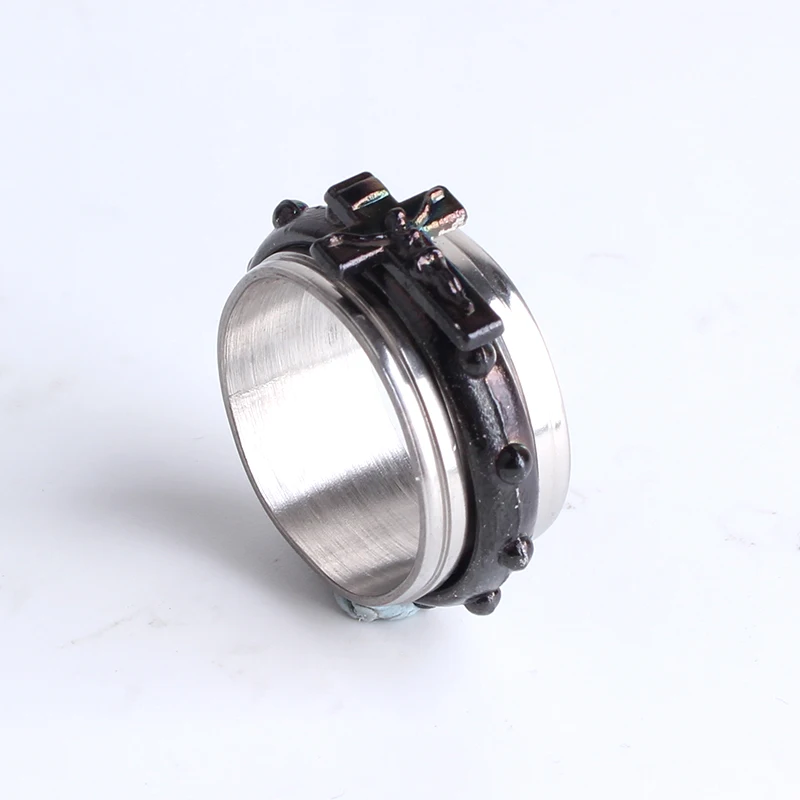 free shipping 10mm black Jesus cross rotation 316L Stainless Steel finger rings for women wholesale
free shipping 10mm black Jesus cross rotation 316L Stainless Steel finger rings for women wholesale