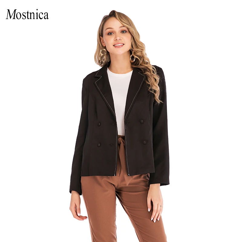 Mostnica Breasted Notched Office Ladies Blazer Long Sleeve Loose OL Business Suit Coat Jacket Formal Women Blazers Female 2019
Mostnica Breasted Notched Office Ladies Blazer Long Sleeve Loose OL Business Suit Coat Jacket Formal Women Blazers Female 2019