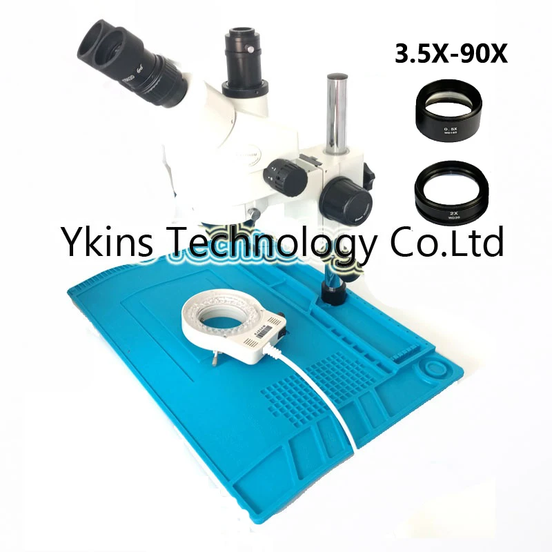 7-45X / 3.5-90X Vertical Arm Trinocular Continuous Industrial Microscope Zoom Microscope + 0.5X 2X Objective Lens +56 LED Light
7-45X / 3.5-90X Vertical Arm Trinocular Continuous Industrial Microscope Zoom Microscope + 0.5X 2X Objective Lens +56 LED Light