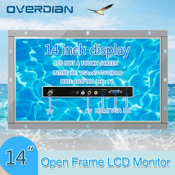 Display 14inch Industrial Lcd Non-Touch Screen Monitor VGA/HDMI/TV/AV Interface Metal Shell White Open Frame1600*900 
Display 14inch Industrial Lcd Non-Touch Screen Monitor VGA/HDMI/TV/AV Interface Metal Shell White Open Frame1600*900