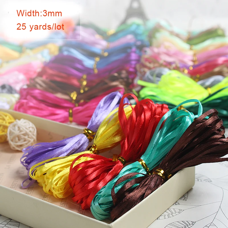 3mm 25 yards/roll Cheap Satin Ribbon For Arts Crafts & Sewing Wedding Party Decoration Gift Wrap Handmade DIY Material
3mm 25 yards/roll Cheap Satin Ribbon For Arts Crafts & Sewing Wedding Party Decoration Gift Wrap Handmade DIY Material