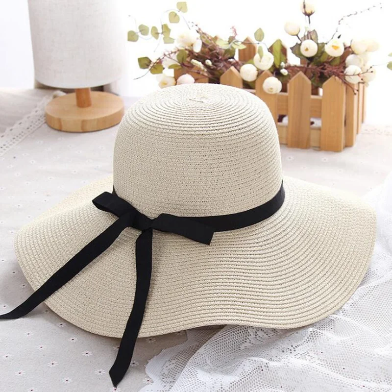 Летняя соломенная шляпа с широкими полями|chapeu feminino|hat sunbeach hat |
