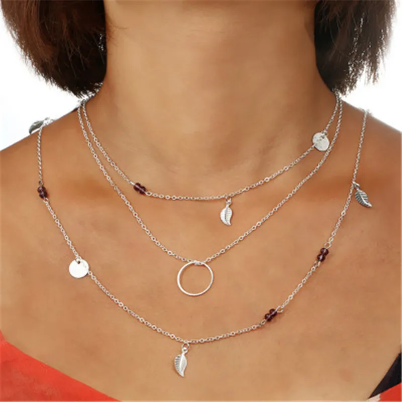 New Fashion Personality Geometric Necklace Leaf Necklace Multilayer Necklace Women Bohemian Vintage Golden Party Gift Naszyjnik
New Fashion Personality Geometric Necklace Leaf Necklace Multilayer Necklace Women Bohemian Vintage Golden Party Gift Naszyjnik