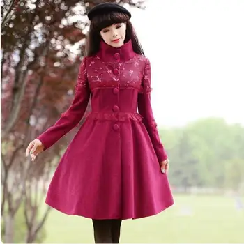 2019 Winter New Temperament Organza Stitching Wool Jackets Woemn's Plus Size Single Breasted Long Overcoat 
2019 Winter New Temperament Organza Stitching Wool Jackets Woemn's Plus Size Single Breasted Long Overcoat