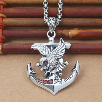 Wholesale fashion jewelry silver S925 exquisite retro Eagle anchor and South Korea Red Zircon Pendant
Wholesale fashion jewelry silver S925 exquisite retro Eagle anchor and South Korea Red Zircon Pendant