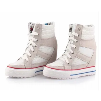 Breathable Mesh Casual Shoes Fashion Platform Height Increasing High Top Lace Up Comfortable Women Invisible Elevator Shoes Boot
Breathable Mesh Casual Shoes Fashion Platform Height Increasing High Top Lace Up Comfortable Women Invisible Elevator Shoes Boot