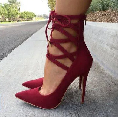 Fghgf Beautiful fashion free postage burgundy suede, cross straps, zippers, 11 cm high-heeled shoes. Size: 35-43
Fghgf Beautiful fashion free postage burgundy suede, cross straps, zippers, 11 cm high-heeled shoes. Size: 35-43