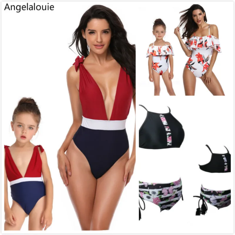 2019New Summer Mother and Daughter Swimsuit Printing piece double lotus leaf Parent-Child Swimwear Family Matching Outfits
2019New Summer Mother and Daughter Swimsuit Printing piece double lotus leaf Parent-Child Swimwear Family Matching Outfits