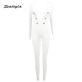 Seamyla 2019 New Women Jumpsuits High Quality Bodycon Club Playsuit Skinny White Bodysuits Celebrity Party Bandage Jumpsuits
Seamyla 2019 New Women Jumpsuits High Quality Bodycon Club Playsuit Skinny White Bodysuits Celebrity Party Bandage Jumpsuits