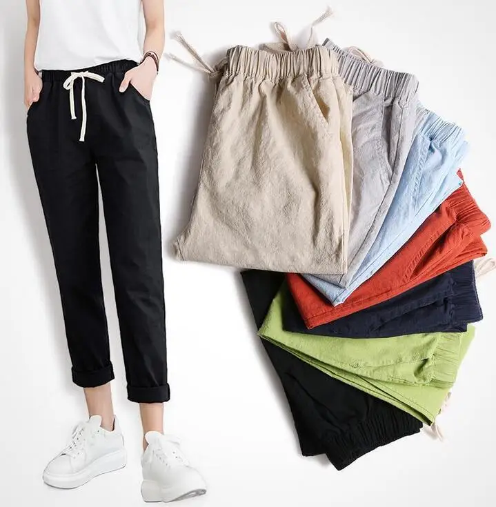 2019 Cotton Linen Pants for Women Trousers Loose Casual Solid Color Women Harem Pants Capri Women's Summer ladies pencil pants
2019 Cotton Linen Pants for Women Trousers Loose Casual Solid Color Women Harem Pants Capri Women's Summer ladies pencil pants