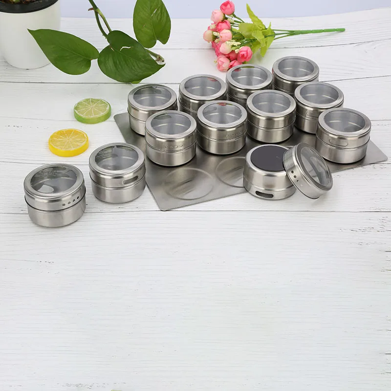 12 Pieces Magnetic Spice Jars Set Stainless Steel Salt and Pepper Spray Shakers Spice Rack Seasoning Box Condiment Container
12 Pieces Magnetic Spice Jars Set Stainless Steel Salt and Pepper Spray Shakers Spice Rack Seasoning Box Condiment Container