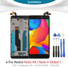 Écran tactile LCD avec châssis, 5.5 pouces, pour Xiaomi Redmi Note 4X, Version globale=