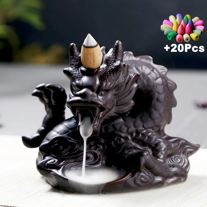 Gift 20 Incense Cones Cool Chinese Mascot Dragon Incense Burner Porcelain Backflow Incense Burner Smoke Viewer Creative Gift
Gift 20 Incense Cones Cool Chinese Mascot Dragon Incense Burner Porcelain Backflow Incense Burner Smoke Viewer Creative Gift