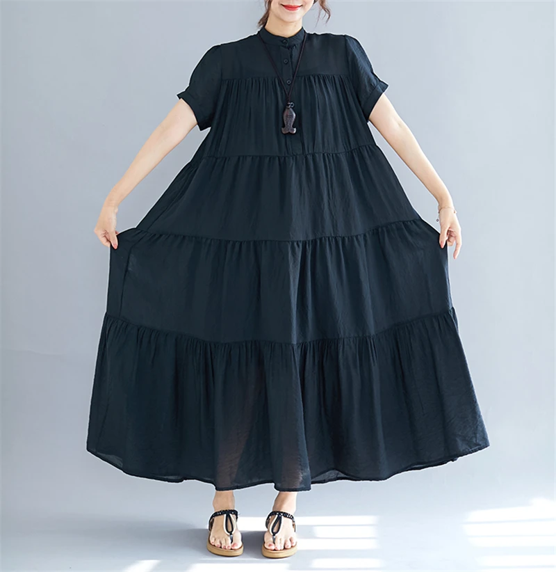 Summer Plus Size Dress Women 7XL Black Summer Women's Dress Cotton Short Sleeve Korean Large Size Dresses For Women 4XL 5XL 6XL
Summer Plus Size Dress Women 7XL Black Summer Women's Dress Cotton Short Sleeve Korean Large Size Dresses For Women 4XL 5XL 6XL
