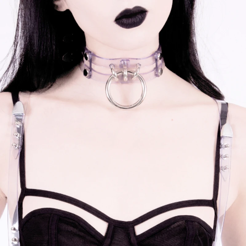 Sexy Fashion Harajuku Hot Dark Double Row O-round Rivet Necklaces Clear Leather handmade punk Choker Rock Collar Goth
Sexy Fashion Harajuku Hot Dark Double Row O-round Rivet Necklaces Clear Leather handmade punk Choker Rock Collar Goth