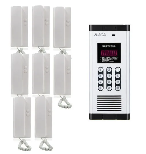 New Arrival non-visual building intercom system.for 8-apartments audio door phone Password unlocking function |