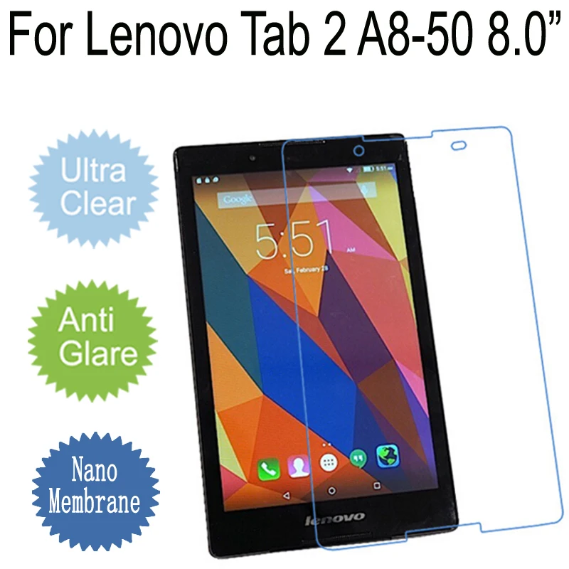 2pcs/lot Clear HD Transparent Screen Protector For Lenovo Tab 2 A8 A8-50 A8-50F A8-50LC A8 50 Tablet 8" Protective Film
2pcs/lot Clear HD Transparent Screen Protector For Lenovo Tab 2 A8 A8-50 A8-50F A8-50LC A8 50 Tablet 8" Protective Film