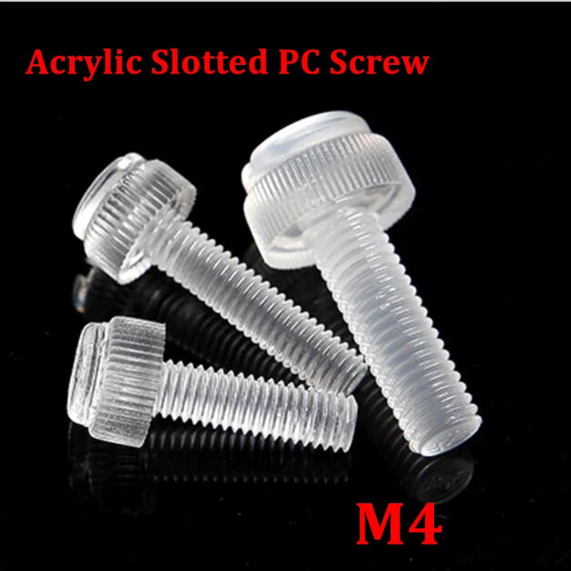 100pcs M4 Transparent Acrylic PC Screw M4*6/8/10/12/16/20/25mm Plastic Slotted Knurled Hand Acrylic Screws with PC Nuts
100pcs M4 Transparent Acrylic PC Screw M4*6/8/10/12/16/20/25mm Plastic Slotted Knurled Hand Acrylic Screws with PC Nuts