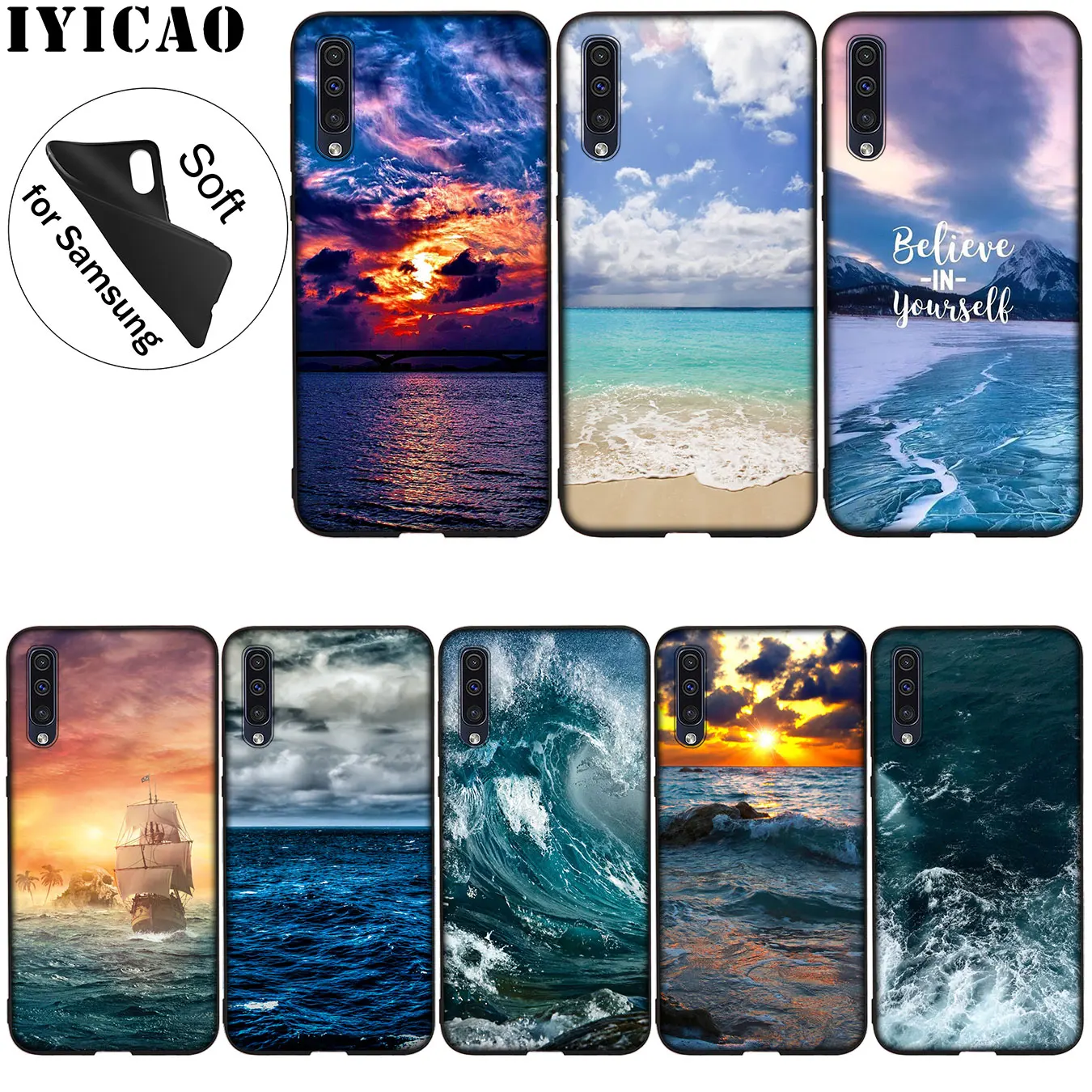 IYICAO Sea Beach spray Soft Silicone Case for Samsung Galaxy A70 A50 A40 A30 A10 M10 M20 M30 Black Cover
IYICAO Sea Beach spray Soft Silicone Case for Samsung Galaxy A70 A50 A40 A30 A10 M10 M20 M30 Black Cover