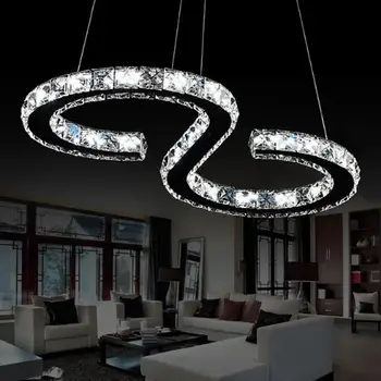 Modern Chrome Chandelier Crystals Diamond Ring 24W LED Lamp Stainless Steel Hanging Light Fixtures Adjustable Cristal
Modern Chrome Chandelier Crystals Diamond Ring 24W LED Lamp Stainless Steel Hanging Light Fixtures Adjustable Cristal