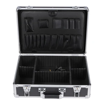Electricians Aluminium Lockable Silver Tool Flight case Organiser storage Box with shoulder belt
Electricians Aluminium Lockable Silver Tool Flight case Organiser storage Box with shoulder belt