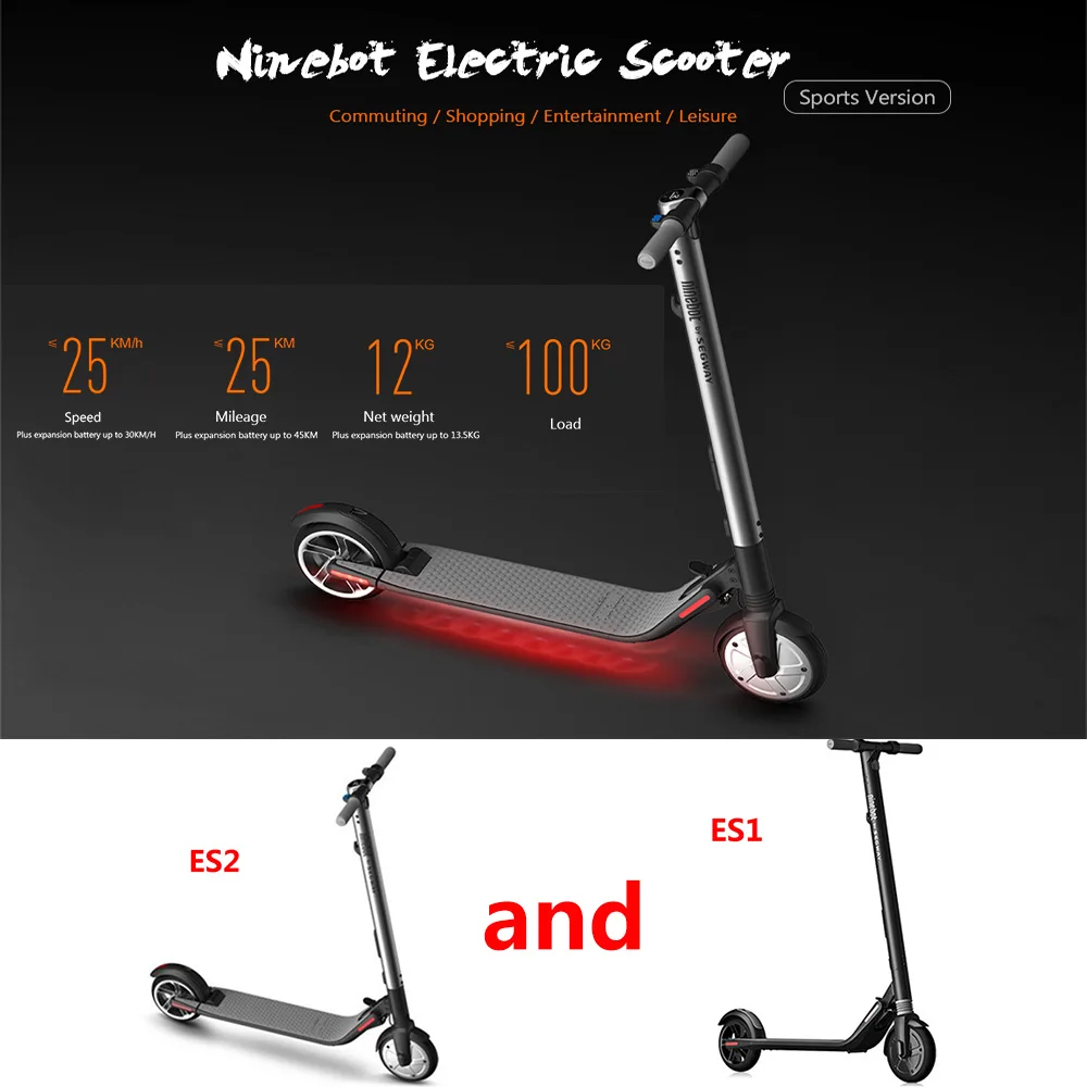 

Ninebot ES2/ES1 Kick Scooter Smart Electric Scooter Folding LongBoard Hoverboard Skateboard Electric Scooter 5.2Ah Battery APP