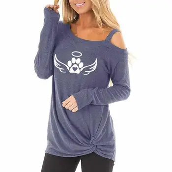2019 New Fashion T-Shirt for Women Dog Paw Animal Print Long Sleeve Oblique Shoulder T-Shirt Tops Women Graphic Tees Women
2019 New Fashion T-Shirt for Women Dog Paw Animal Print Long Sleeve Oblique Shoulder T-Shirt Tops Women Graphic Tees Women