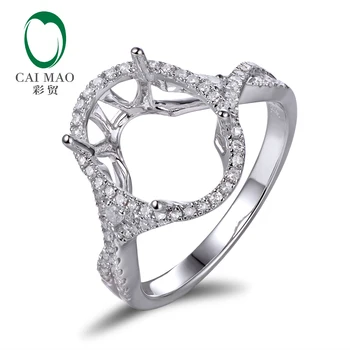 

Caimao 12x9mm Oval Cut 14kt White Gold Natural 0.32ct Full Cut Diamond Semi Mount Ring Settings
