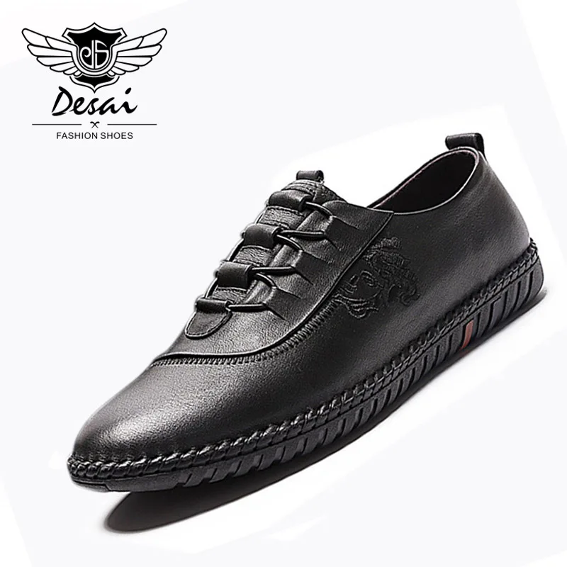 DESAI 2019 New Shoes Men Genuine Leather Comfortable Casual Shoes Casual Low Shoes Flat Driving Shoes Black Size 38-43
DESAI 2019 New Shoes Men Genuine Leather Comfortable Casual Shoes Casual Low Shoes Flat Driving Shoes Black Size 38-43