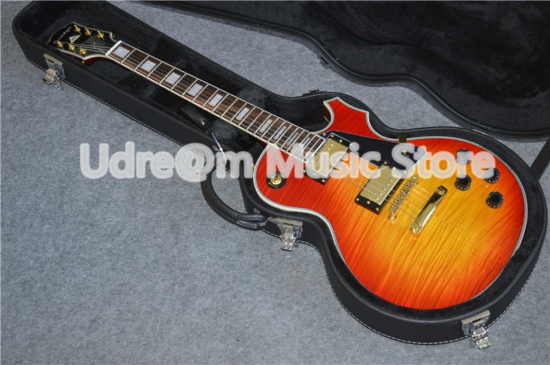 New Arrival CS Cherry Sunburst Suneye LP Custom Style Guitars Electric With Gold Hardware & Black Guitar Case
New Arrival CS Cherry Sunburst Suneye LP Custom Style Guitars Electric With Gold Hardware & Black Guitar Case