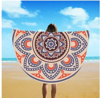 

2019 foreign trade manufacturers wholesale imitation silk round tassel beach towel st06-134 scarf towel