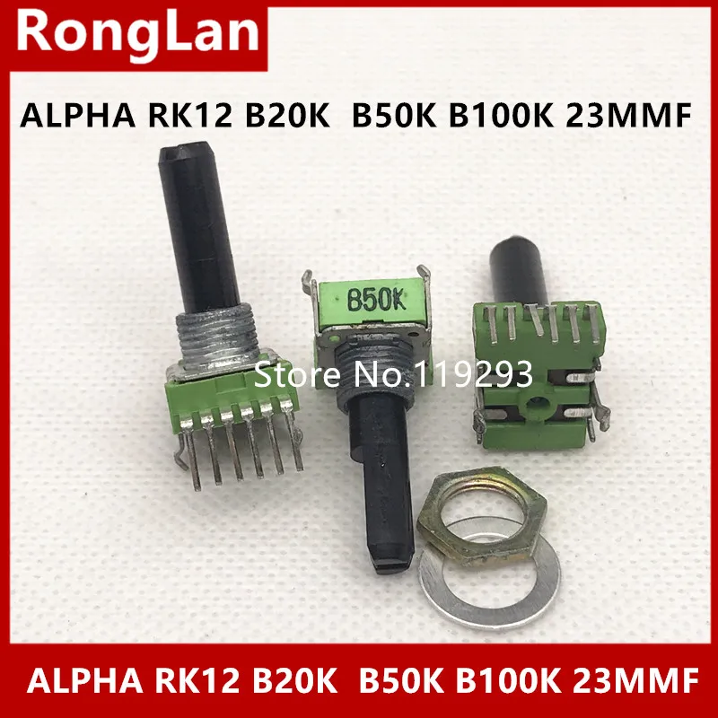 

[BELLA]TAIWAN ALPHA RK12 Potentiometer B20K B50K B100K 23MM horizontal axis ,--10PCS/LOT